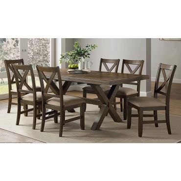 Sharon Rustic Finish Dining Table Set