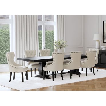 Shayna Large Dining Table Distressed Black