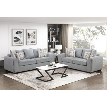 Shelton Grey Chenille Sofa Set