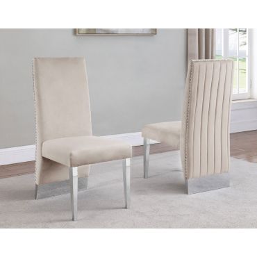 Simon Beige Velvet Dining Chairs