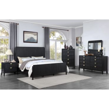 Somis Black Finish Bedroom Set