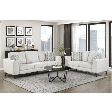 Strozza Silver Cloud Fabric Casual Sofa And Loveseat