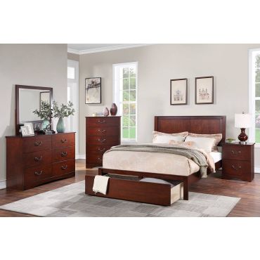 Sunderland Brown Finish Bed With Storage