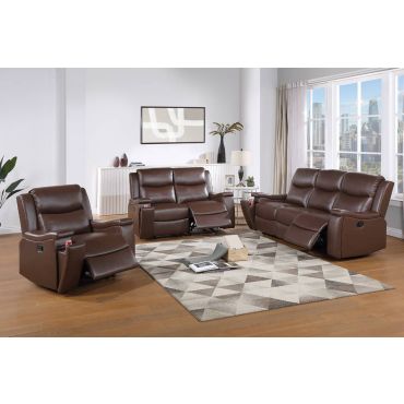 Talbot Brown Leather Recliner Sofa