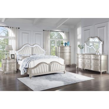 Tamara Silver Finish Traditional Bedroom Set