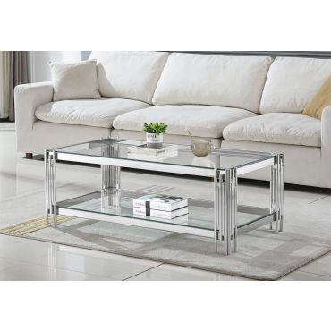 Tango Glass Coffee Table Chrome Base