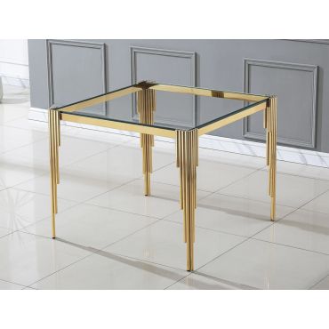 Tango Square Dining Table Gold Finish