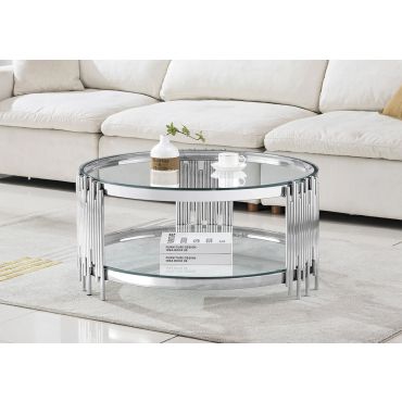 Tango Round Glass Top Coffee Table Chrome