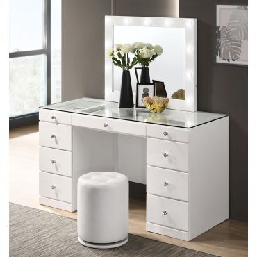 Tanquin White Vanity With LED Mirror