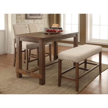 Telara Rustic Finish Counter Height Table Set