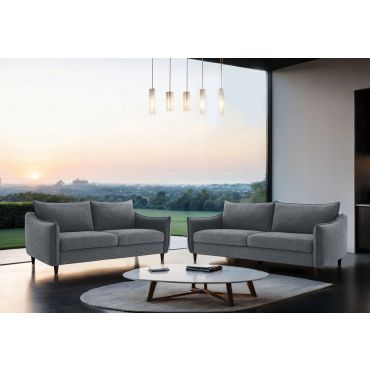 Tirrel Grey Chenille Sofa Set