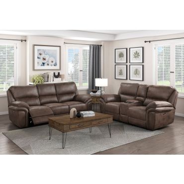 Tomas Brown Power Recliner Sofa Set