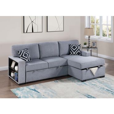 Tucson Grey Boucle Sleeper Sectional