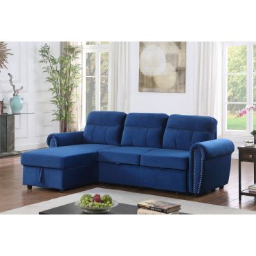 Turner Navy Sectional Sleeper With Storage