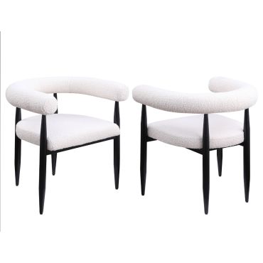 Tuscano Cream Boucle Dining Arm Chair