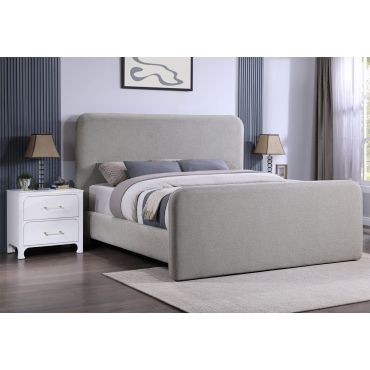 Vegard Platform Bed Grey Fabric