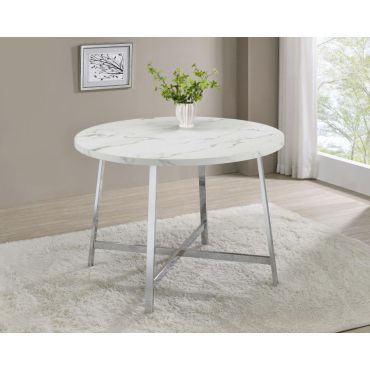 Veneta Faux Carrara Marble Top Dining Table