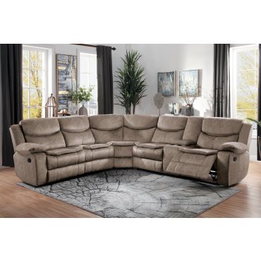 Verano Brown Microfiber Recliner Sectional