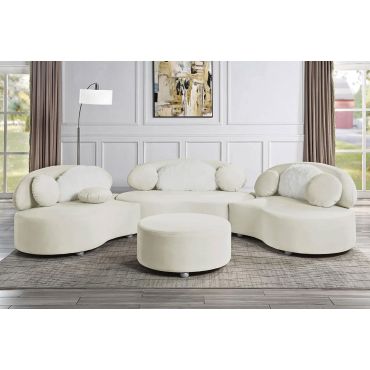 Vivacious Beige Velvet Modular Sectional