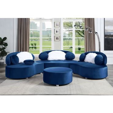 Vivacious Navy Velvet Modular Sectional