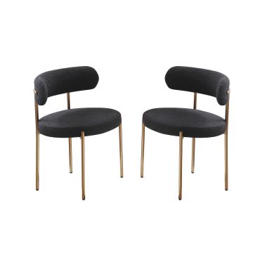 Wenona Black Boucle Dining Chairs