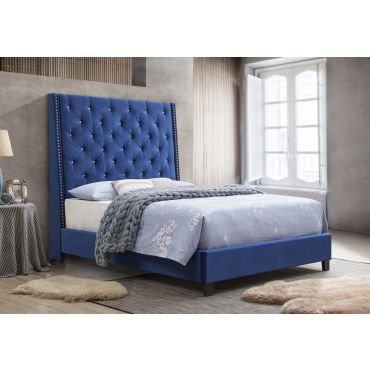 Winston Crystal Tufted Velvet Bed