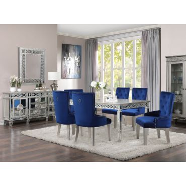 Wrentham Silver Finish Formal Dining Table