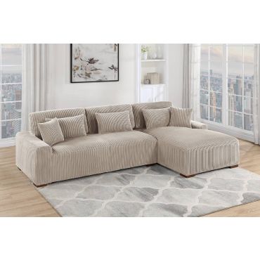 Xander Modern Sectional Camel Corduroy