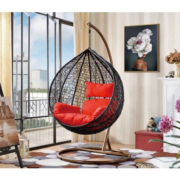 Yorba Black Red Hanging Swing Chair