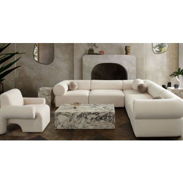 Yves Ivory Boucle Modular Sectional