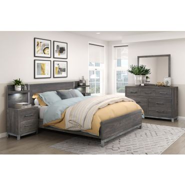 Zepur Modern Bed Rustic Finish