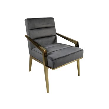 Zina Dark Grey Velvet Accent Chair