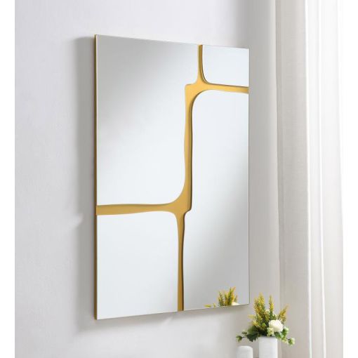 Peninsula Wall Mirror With Gold Accents