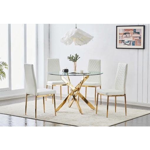 Anet Round Glass Dining Table Set