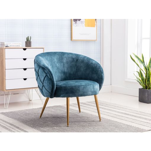 Caldwell Blue Velvet Accent Chair
