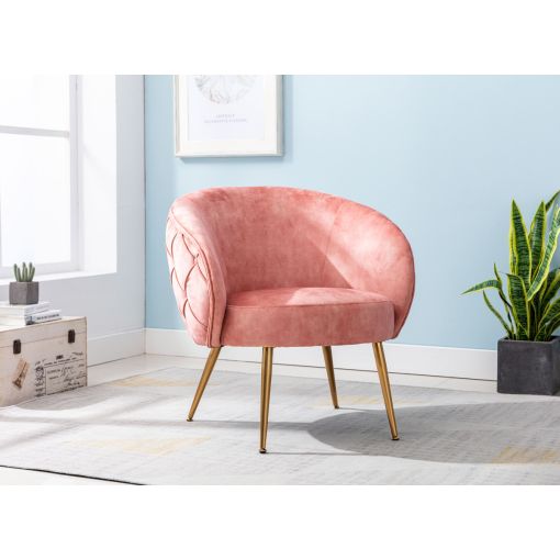 Caldwell Pink Velvet Accent Chair