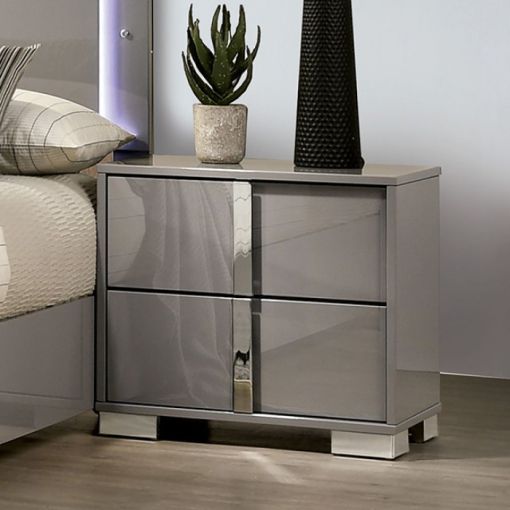 Dalyn Grey Lacquer Night Stand