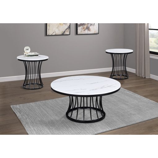 Farren Faux Marble Top Coffee Table Set