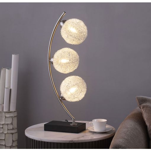 Garret Woven Spherical Metal Table Lamp