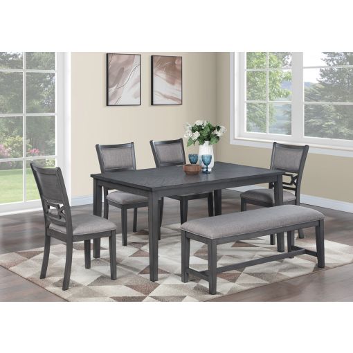 Harven 6-Piece Dining Table Set With Bench