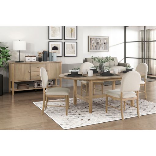 Isabella 5-Piece Dining Table Set Natural Wood