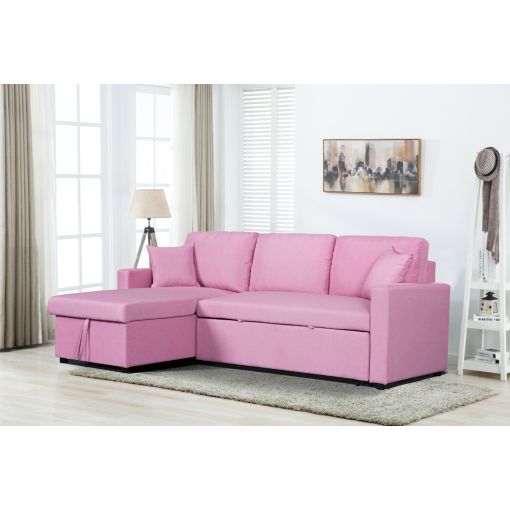 Kent Pink Sectional Sleeper With Storage