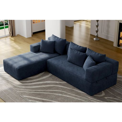 Kitts Navy Blue Modern Sectional