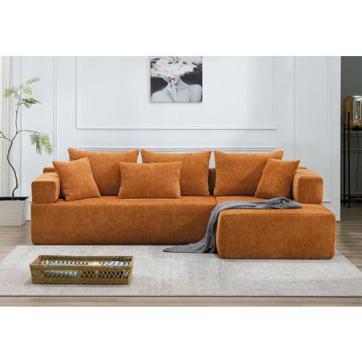 Kitts Orange Modern Sectional