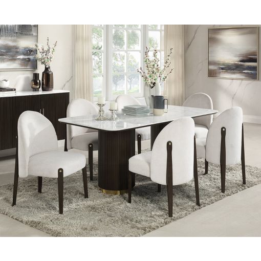 Liguria Marble Top Formal Dining Table Set