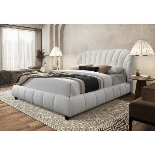 Natalia Platform Bed Ivory Boucle