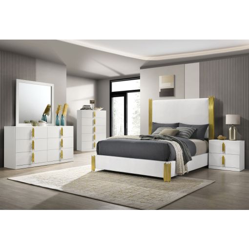 Newell White Finish Bedroom Set