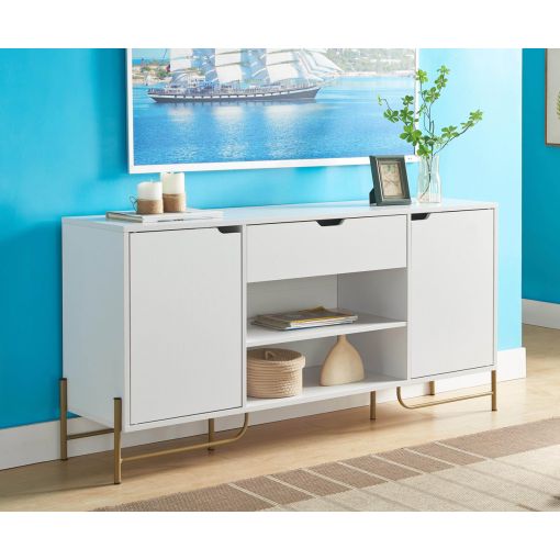 Norgos White Sideboard With Gold Base