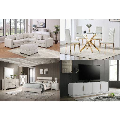 13-Piece Furniture Package Deal Beige Theme