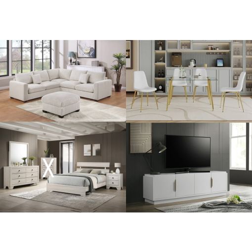 13-Piece Furniture Package Deal Beige Theme